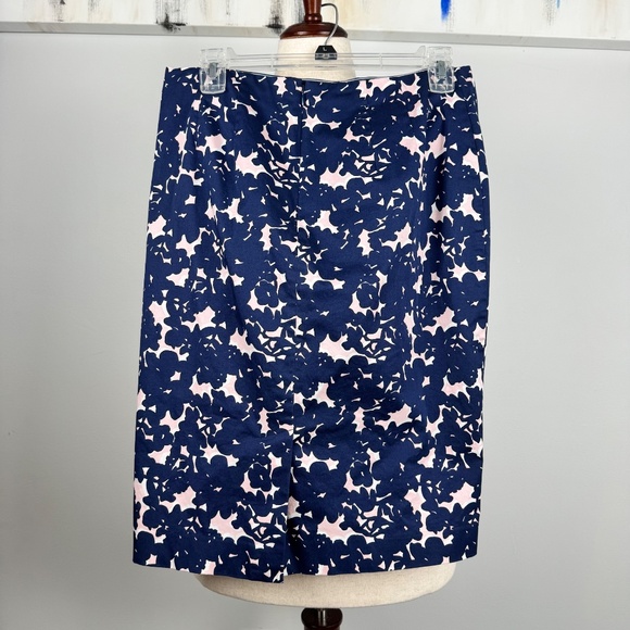 Talbots Navy And Pink Floral Pencil Skirt - Picture 3 of 6